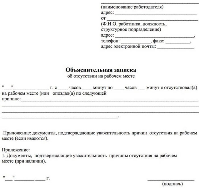 Правила написания объяснительных записок, инструкция по написанию, шаблон