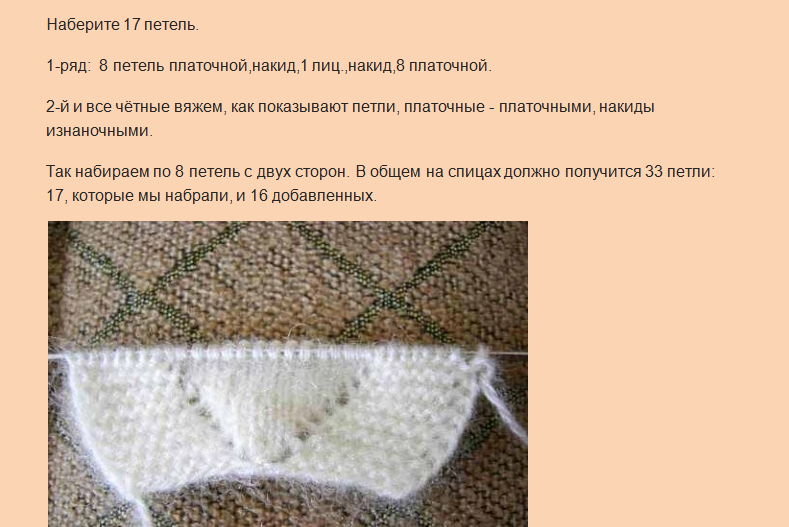 Начало вязки