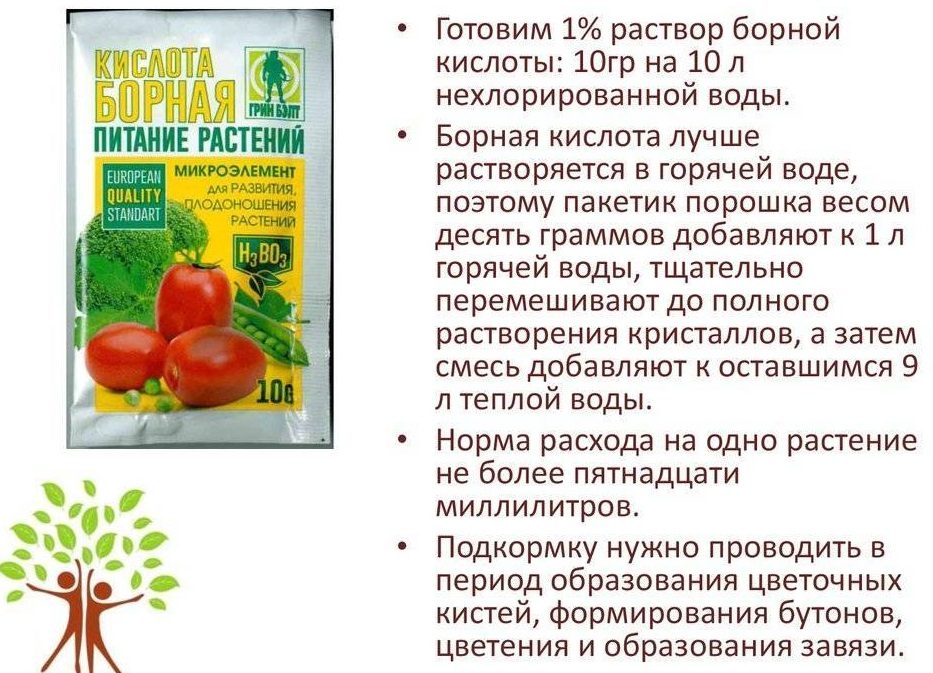 Борная кислота для подкормки рассады