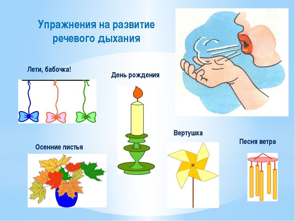 Примеры упражнений для развития речевого дыхания