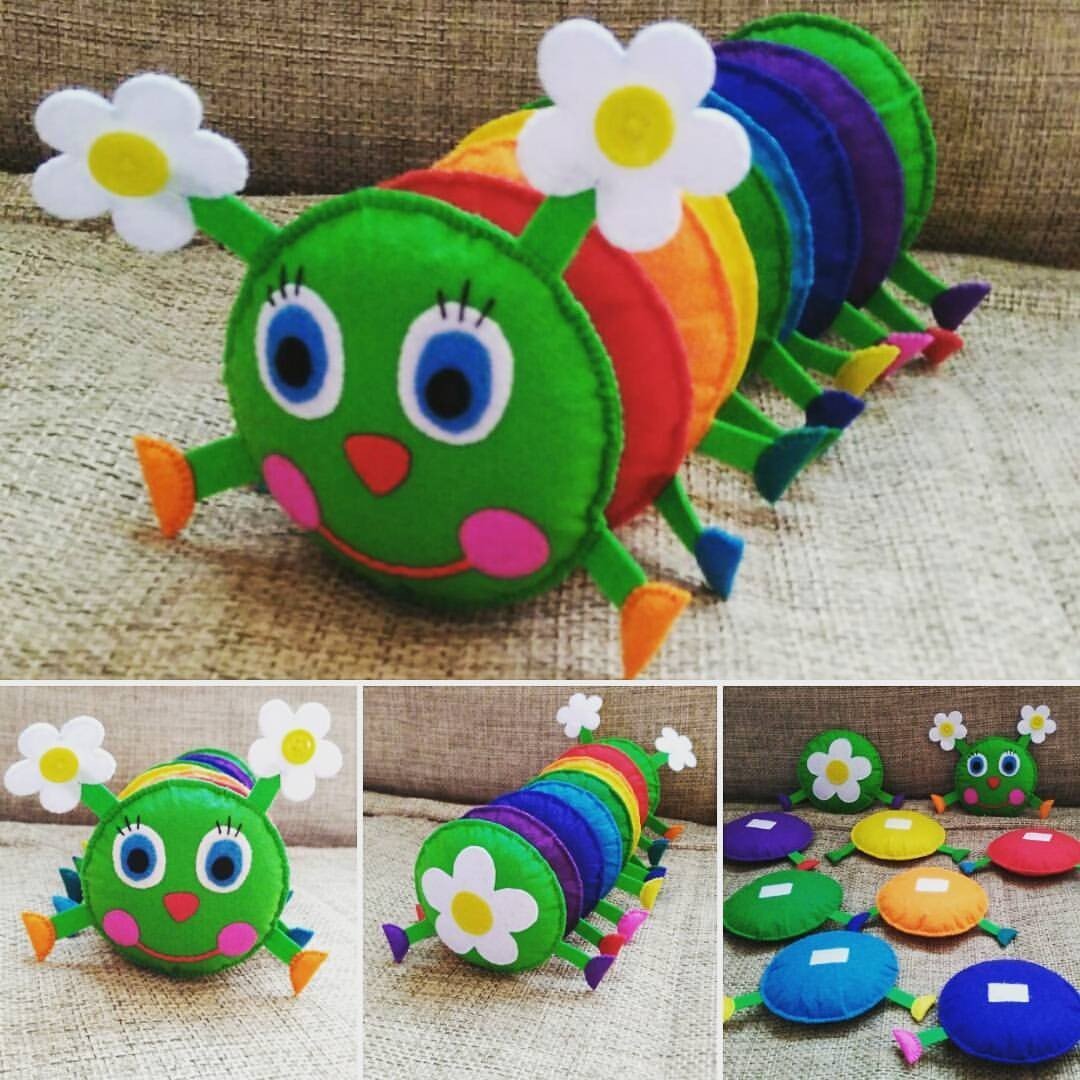 Гусеница из фетра