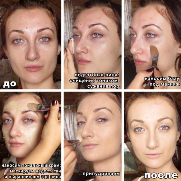 Этапы нанесения базы на лицо