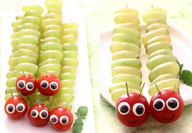 Гусеница из винограда