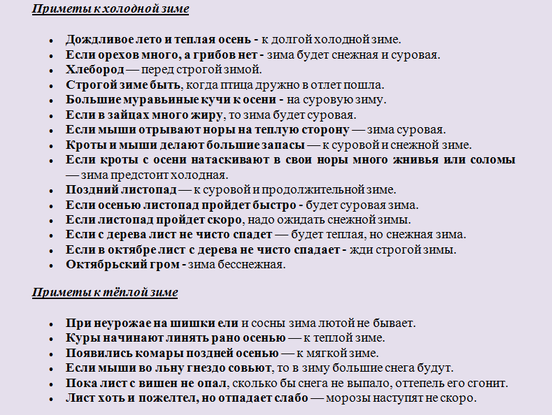 Народные приметы