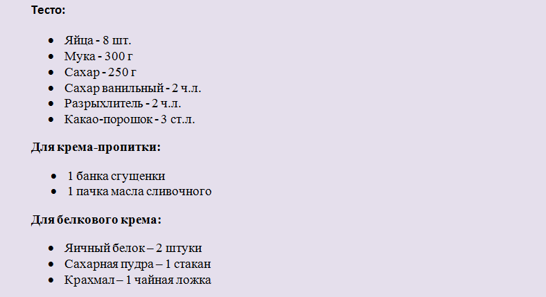 Продукты для торта 8