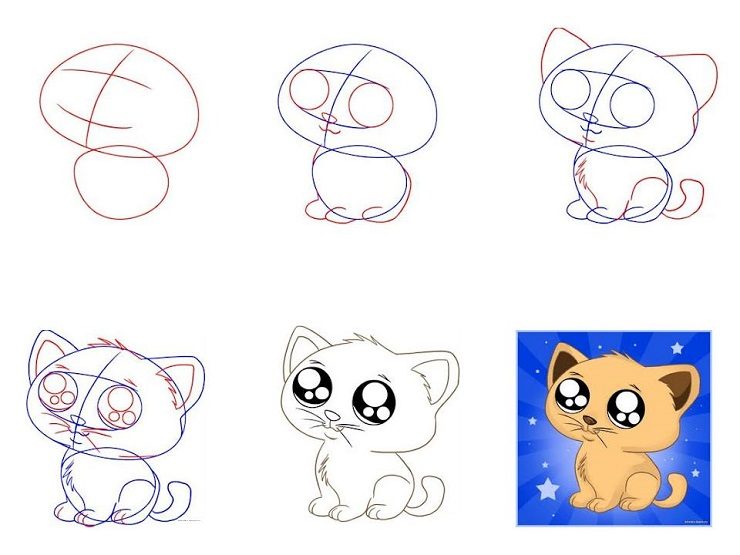 Как нарисовать котенка 3d?