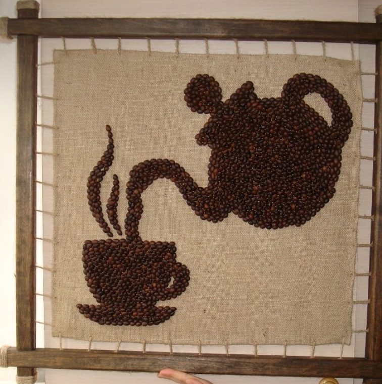 Картина из кофейных зерен