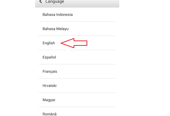 Выберите язык из списка