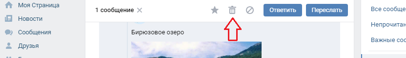 Нажмите на корзину