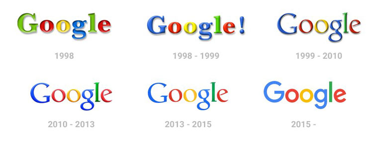 Редизайн google в течение многих лет