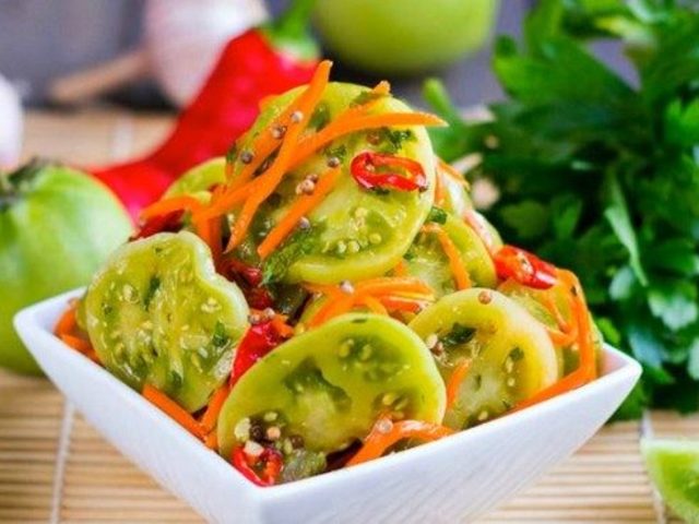 Зеленые помидоры по-корейски: самый вкусный рецепт