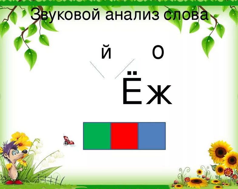 Цветовая схема слова «еж»