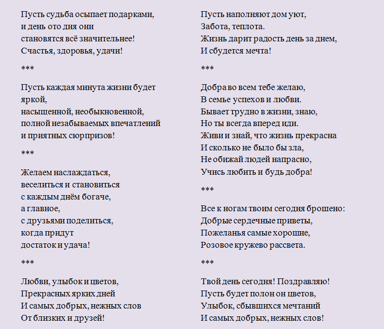 Пожелания