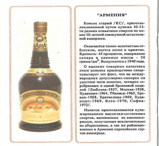 Описание армянского коньяка армения