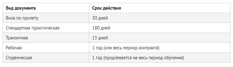 Срок действия визы в индию