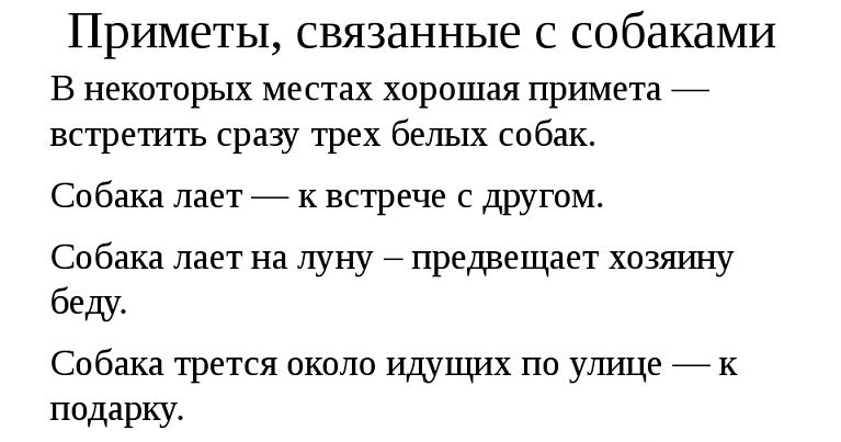 Народные приметы, связанные с собакой