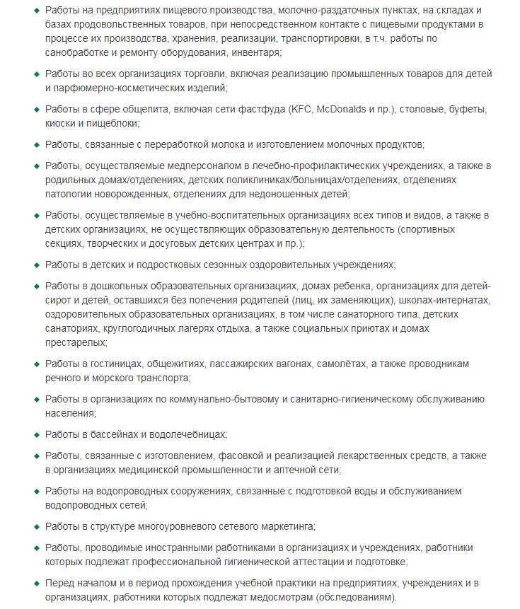 Кому нужна санитарная книжка?