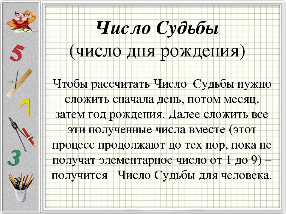 Как узнать число судьбы?