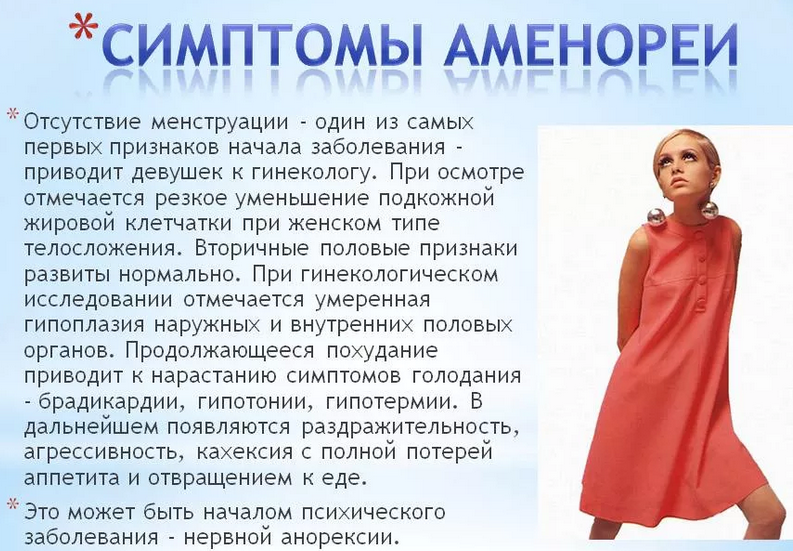 Аменорея у женщин: симптомы