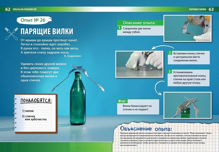 Найдите центр тяжести у парящих вилок