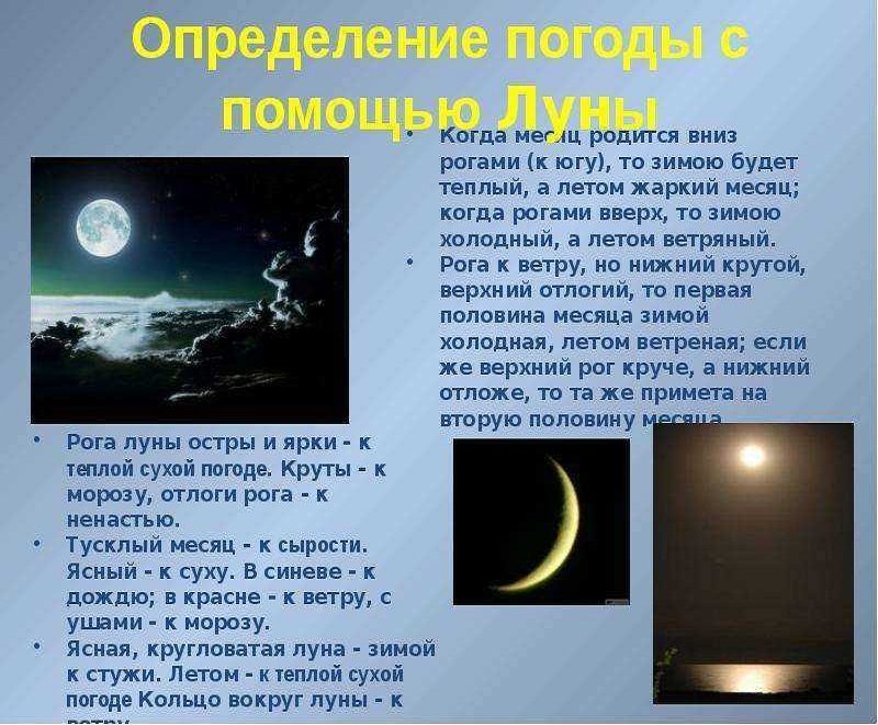 Определение погоды с помощью луны