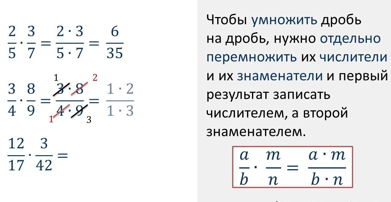 Правило умножения дробей