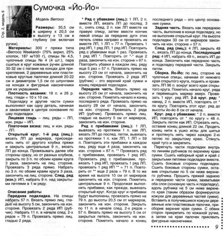 Сумка спицами - модель berroco