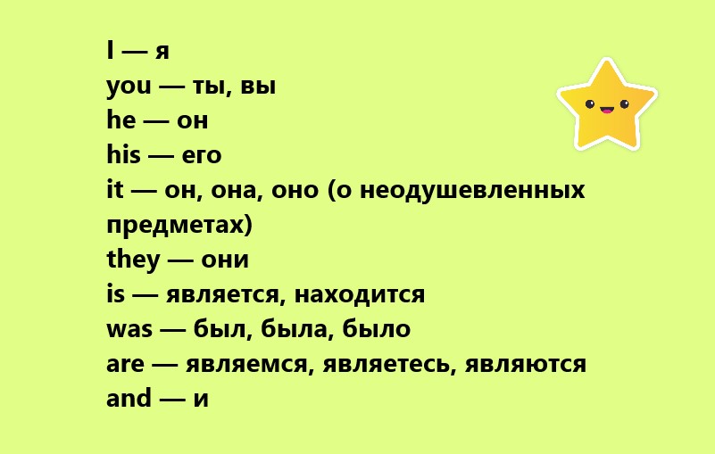 Базовые английские слова
