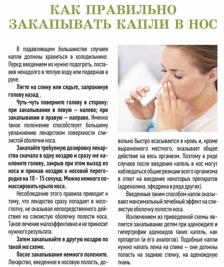 Как правильно закапывать капли в нос для большего эффекта