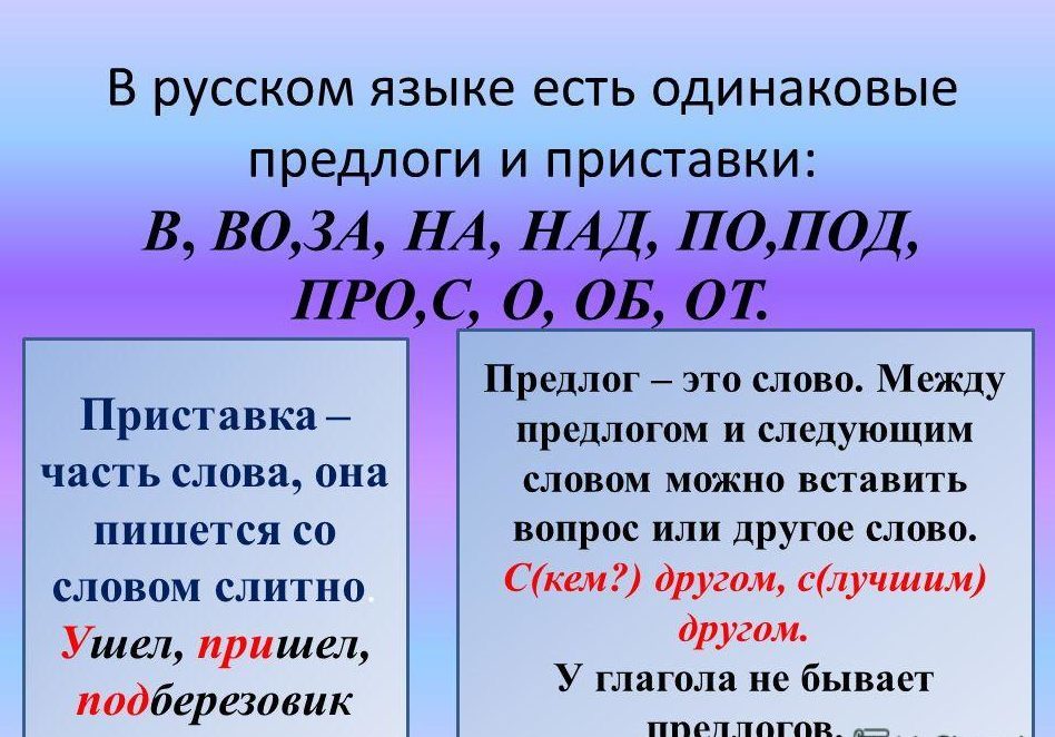 Не путайте предлоги и приставки