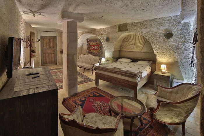 Отель каппадокии kayatas hotel изнутри
