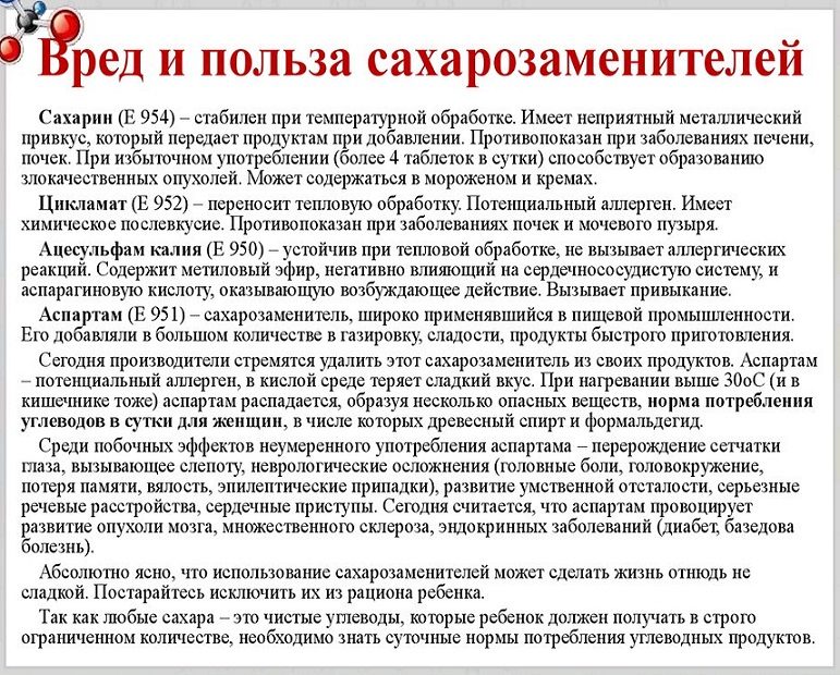 Польза и вред сахарозаменителей
