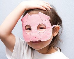 Маска Поросенка из бумаги, фетра, футболки на голову своими руками: шаблоны, описание, инструкции по изготовлению