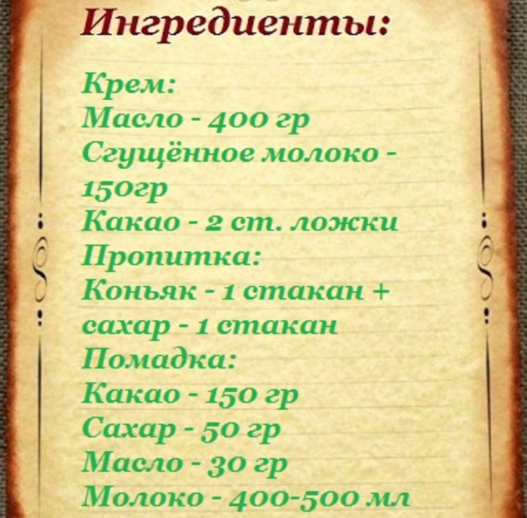 Компоненты для крема