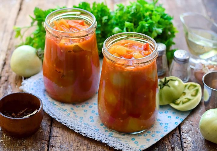 Зеленые помидоры перекрученные через мясорубку на зиму