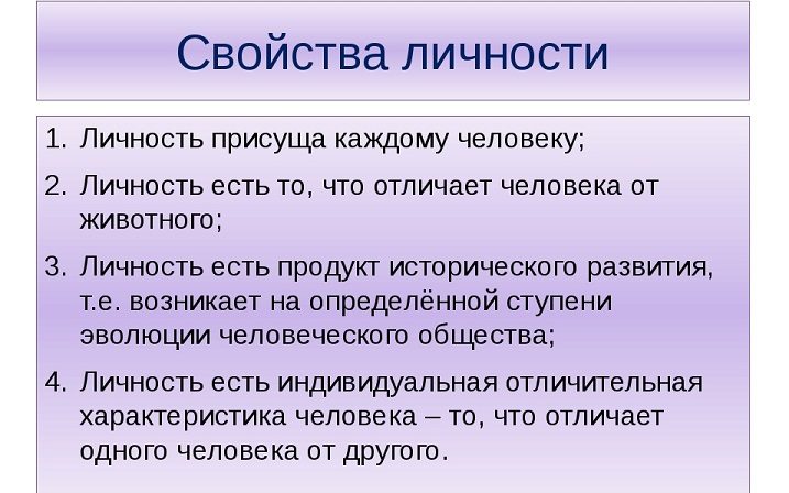 Свойства личности