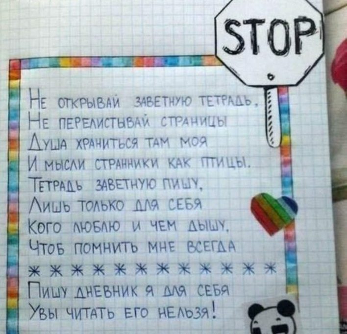 Страница из личного дневника