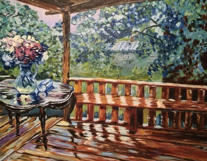 Картина а. м. герасимова «после дождя. мокрая терраса»