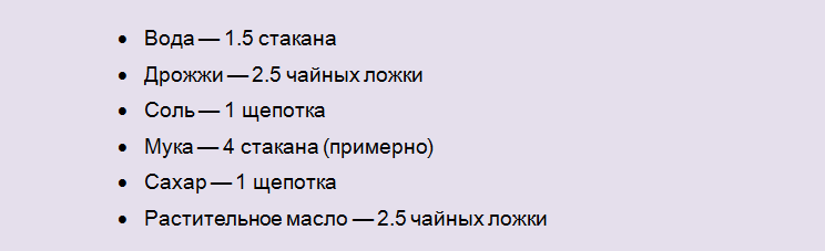 Список продуктов