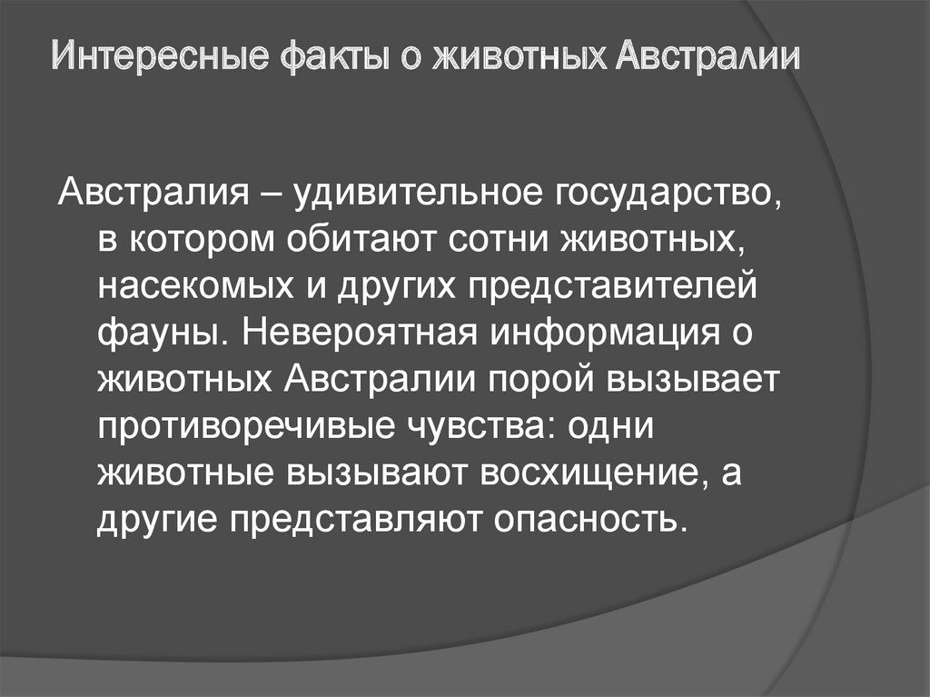 Факты о животных австралии