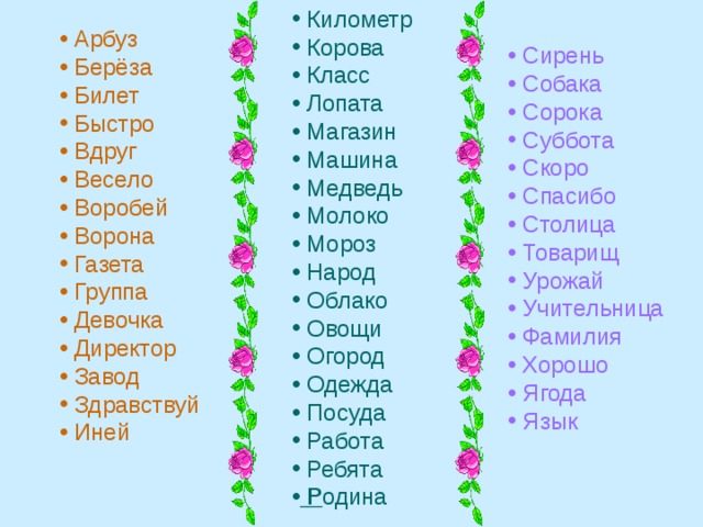 Словарные слова 2 класс