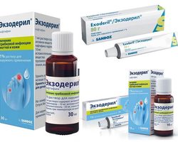 Препарат Экзодерил – мазь, крем, гель, капли, таблетки: показания, инструкция по применению, состав, действующее вещество, противопоказания, аналоги, цена, отзывы