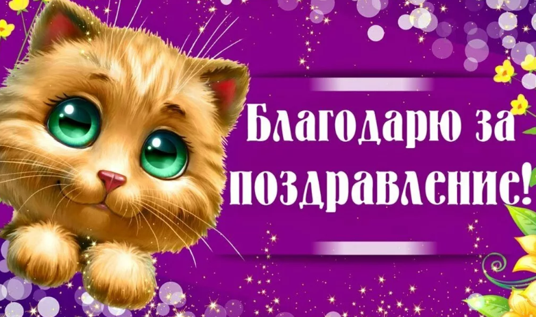 Картинка с благодарностью за поздравление