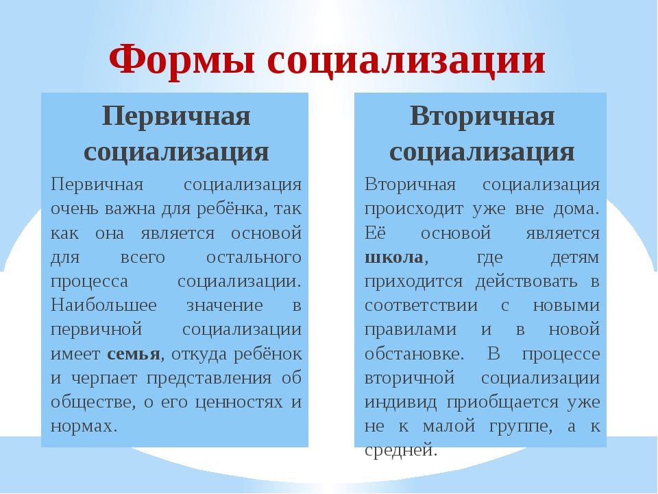 Формы социализации