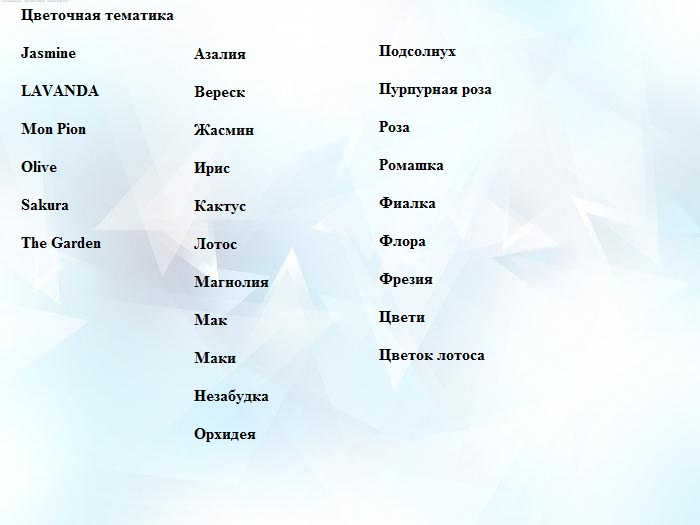Названия