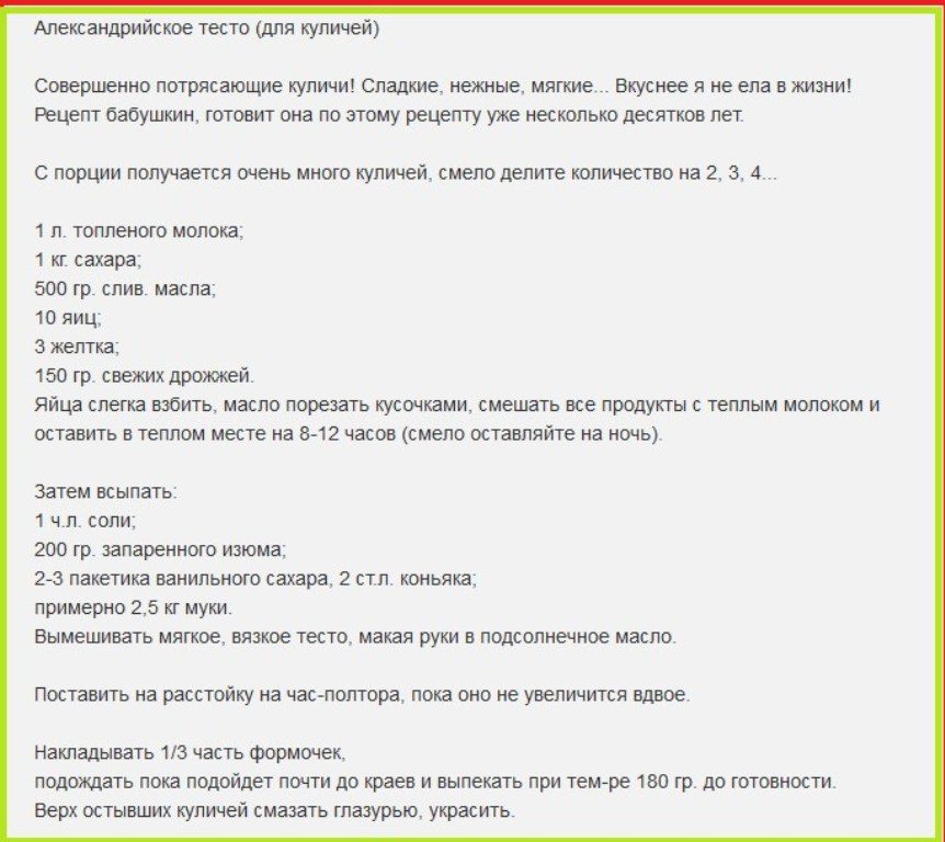 Еще один очень вкусный рецепт куличей на топленом молоке
