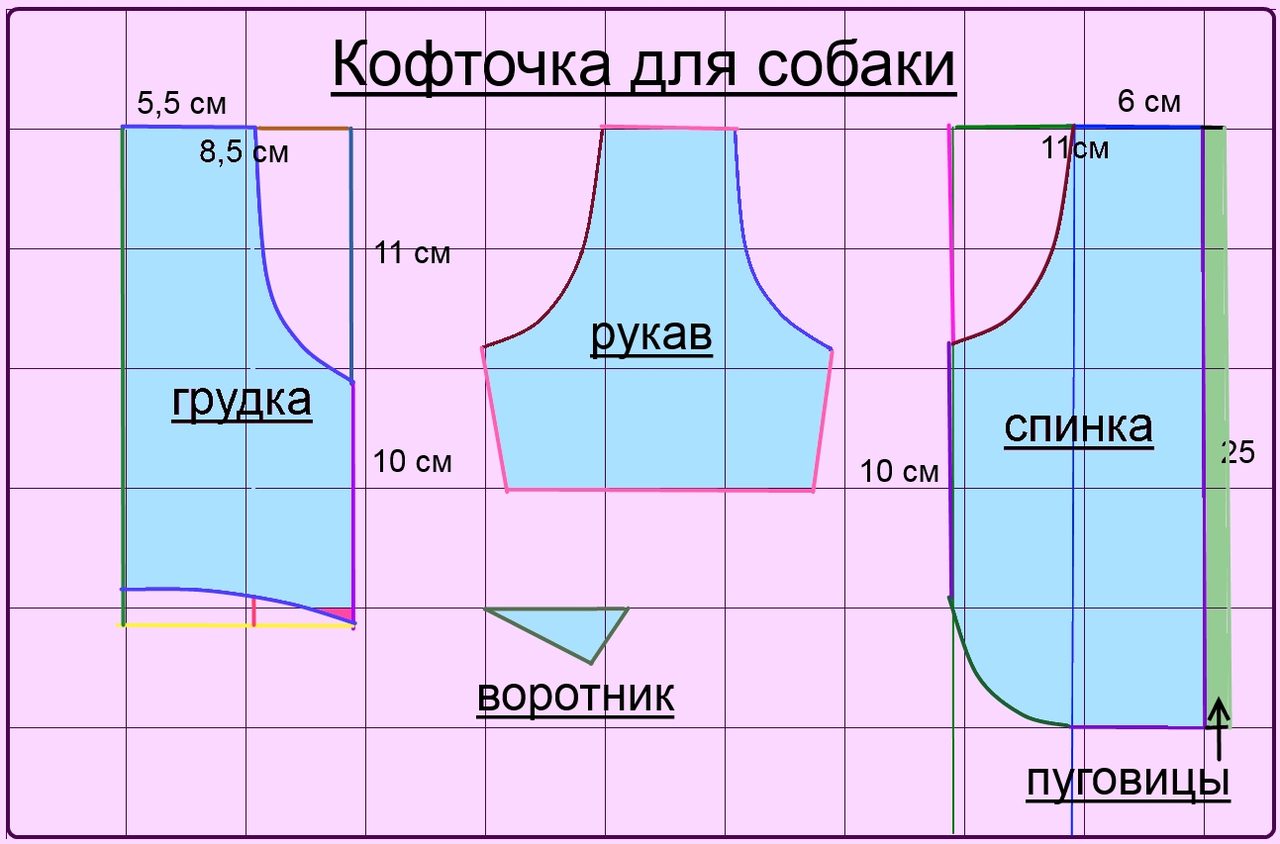 Рубашка для собаки выкройка