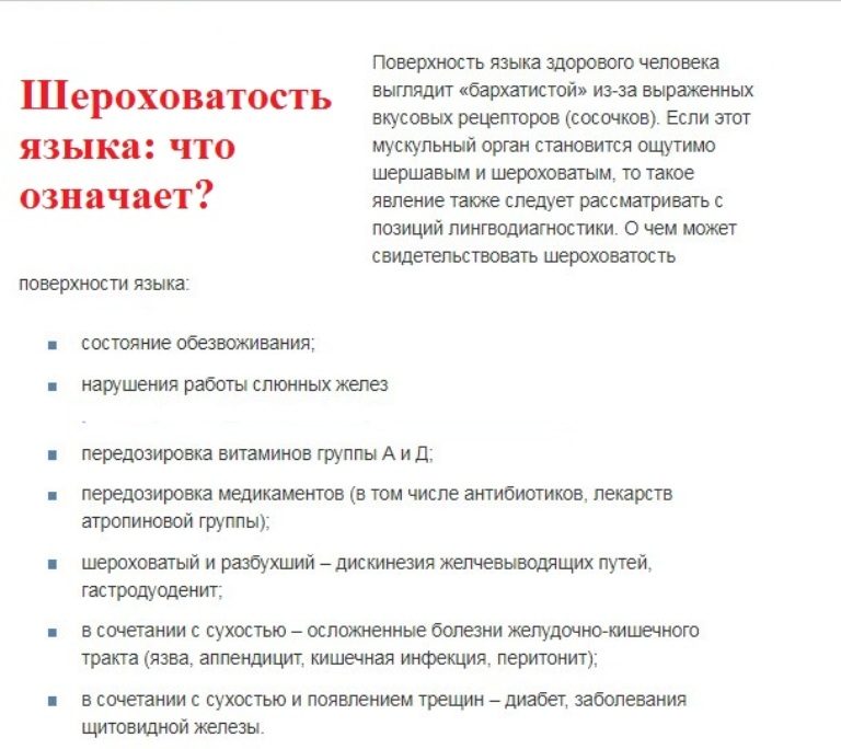 Почему возникает шероховатость языка?
