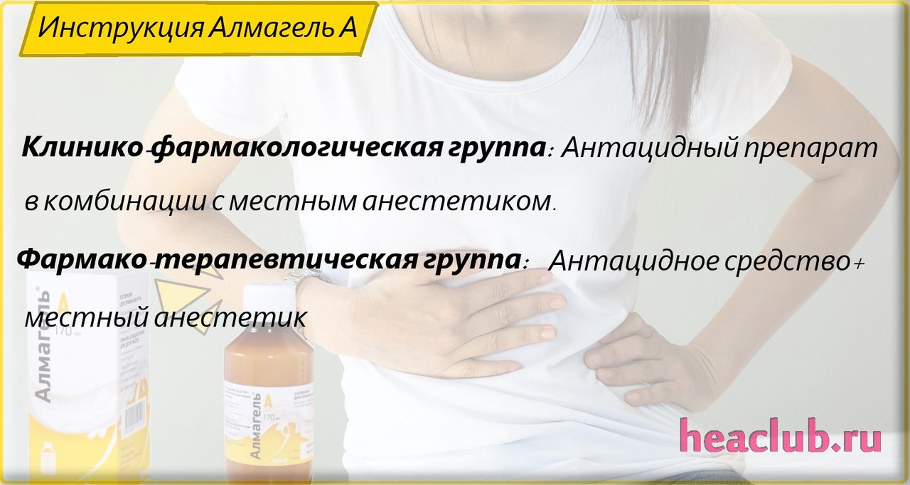 Алмагель а инструкция: фармакологическая группа