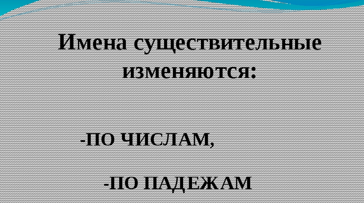 Имена существительные изменяются по падежам и числам